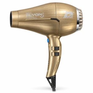 Secador Parlux Alyon bronce de 2250 W, vista lateral sobre fondo blanco