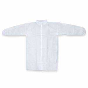 Bata desechable de visita blanca con velcro · 1 unidad
